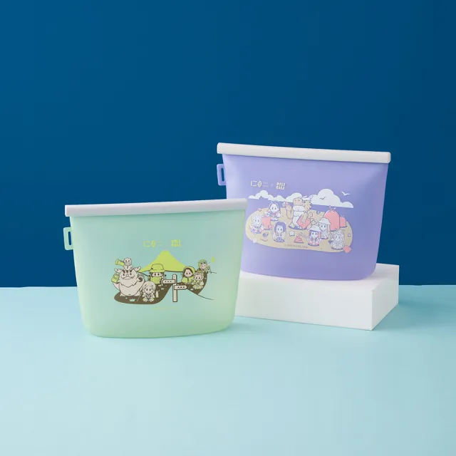 【仁舟淨塑】霹靂聯名好矽袋2000ml - 2色(矽膠密封袋/小吃袋/食物袋/防水袋/保鮮分裝袋/微波電鍋氣炸)