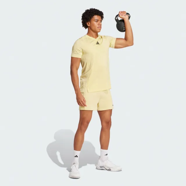 【adidas 愛迪達】短袖上衣 男 訓練 慢跑 亞規 AIRCHILL TEE 黃 JI8195
