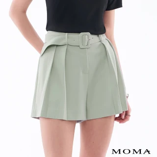 【MOMA】寬腰帶打褶短褲(兩色)