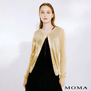 【MOMA】簡約M+細緻透紗針織外套(金色)