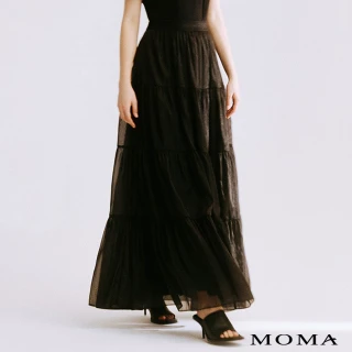 【MOMA】簡約M+優雅輕紗飄逸蛋糕裙(黑色)