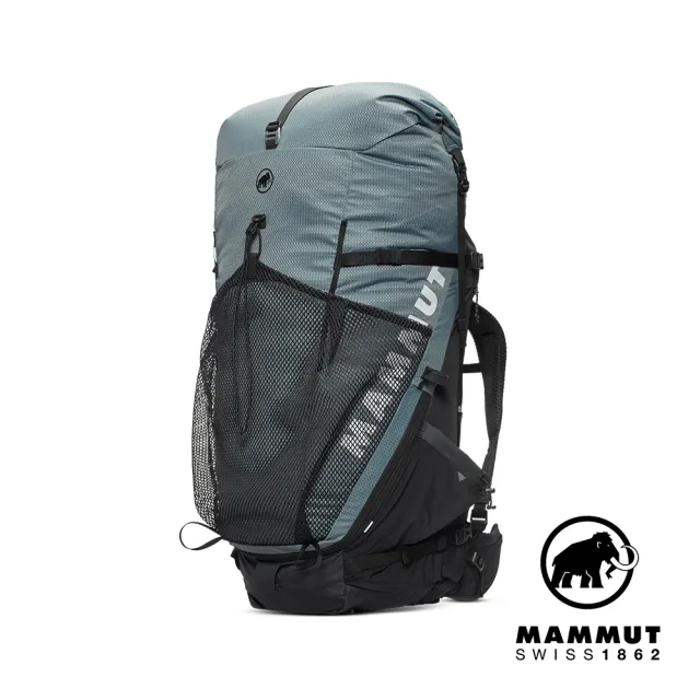 【Mammut 長毛象官方直營】Ducan Spine 70-80 W 動態背負健行後背包 70-80L 地層灰藍/黑 女款 #2530-01520