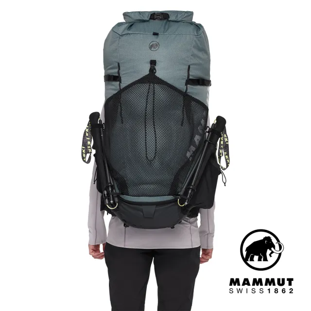 【Mammut 長毛象官方直營】Ducan Spine 70-80 W 動態背負健行後背包 70-80L 地層灰藍/黑 女款 #2530-01520