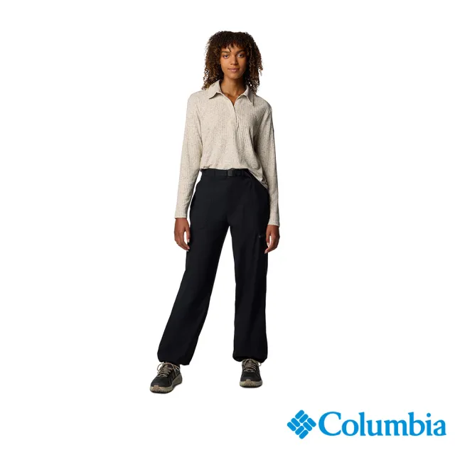 【Columbia 哥倫比亞】女款-防曬UPF50防潑長褲-黑色(UAR20010BK/JS)