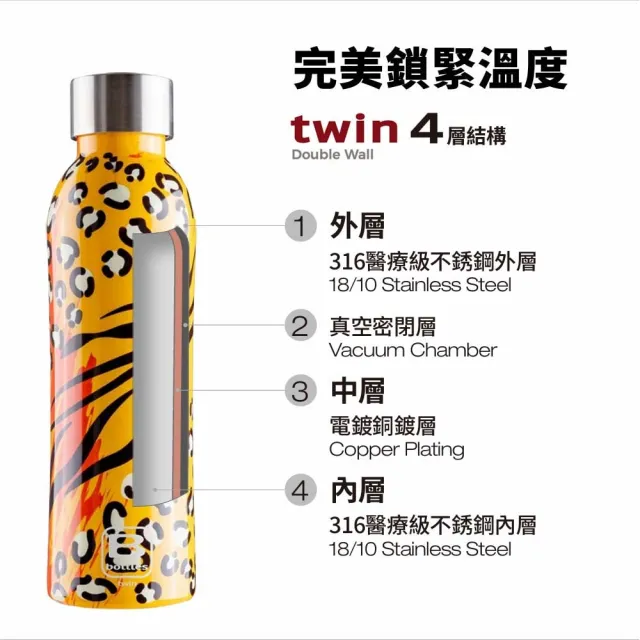 【Bugatti 布加迪】義大利 設計師系列 500ml保溫瓶(316醫療級不鏽鋼/多色可選)