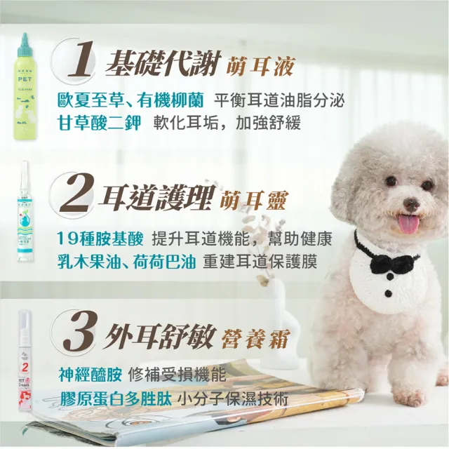 【GOODMO 歸毛家族】寵物耳道基礎清潔 萌耳液x4 150ml(全齡貓犬適用/耳道清潔液/除臭/有機草本)