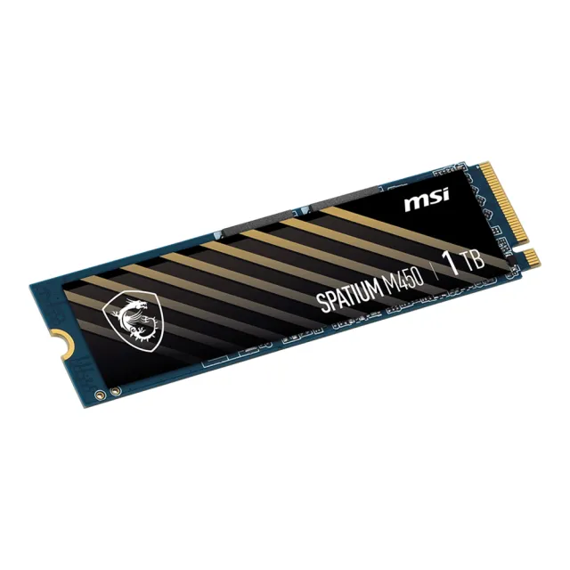 【MSI 微星】SPATIUM M450 1TB V1 Gen4 M.2 2280 PCIe SSD固態硬碟(讀3400MB/寫2400MB)