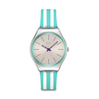 【SWATCH】Skin Irony 超薄金屬系列手錶 BEACH HOUR 男錶 女錶 瑞士錶 錶(38mm)