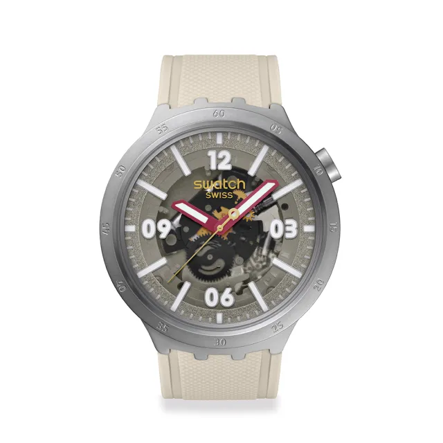 【SWATCH】CONFIDENT MOMENT 大錶面金屬手錶/男錶/女錶/瑞士製造 SB07S125(47mm)