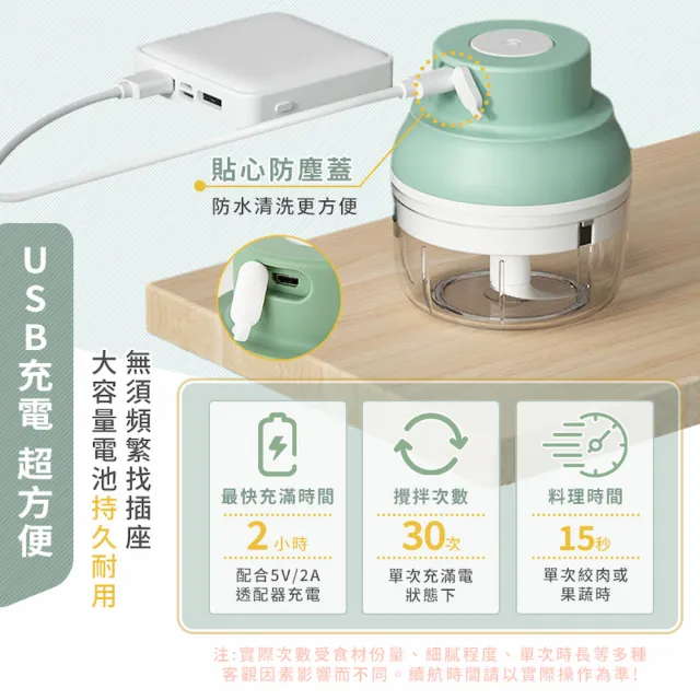 【DREAMCATCHER】多功能食物調理機 100ml+250ml雙杯組(PP升級款/料理機/攪碎機/蒜泥機/絞碎機/副食)