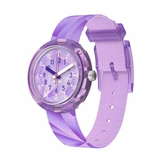 【Flik Flak】兒童手錶 PURPLE PRISM / TEXTILE STRAP 兒童禮物/安全防水/瑞士製造 FPNP167(31.85mm)