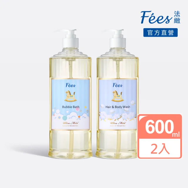 【Fees 法緻】嬰兒泡泡露600ml+嬰兒洗髮沐浴精600ml