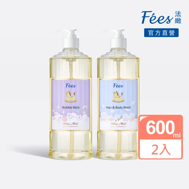 【Fees 法緻】嬰兒泡泡露600ml+嬰兒洗髮沐浴精600ml