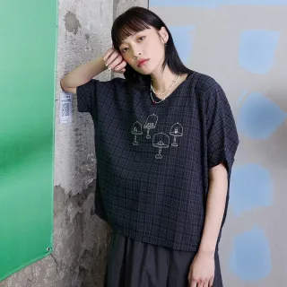 【gozo】蛋糕展示架格紋抗皺連袖上衣(兩色)