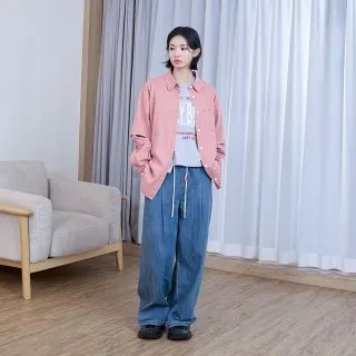 【gozo】G字水洗兩穿可拆袖牛仔襯衫(兩色)