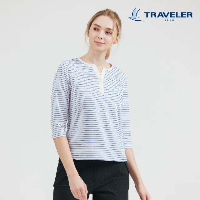 【TRAVELER 旅行者】男女款超透氣消臭吸排抗UV條紋上衣|251TR828.829(超透氣/消臭/吸排/男女多款)