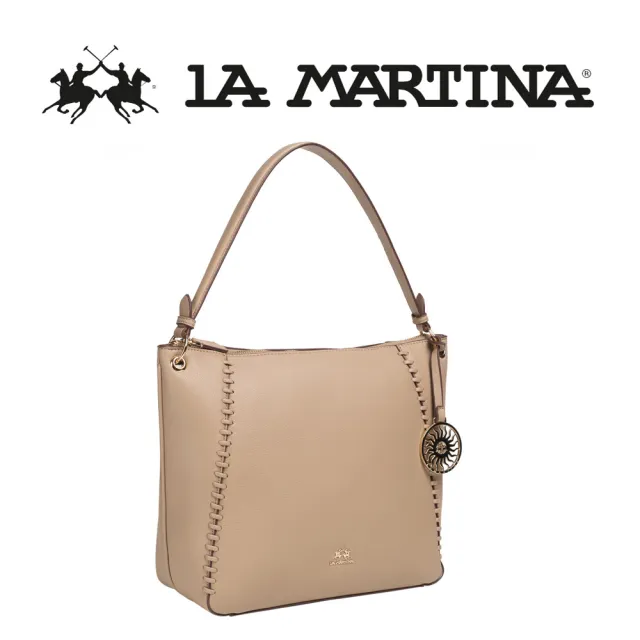 【LA MARTINA】雙11 義大利原裝進口 頂級皮革托特包肩背包 1816P(奶白色)