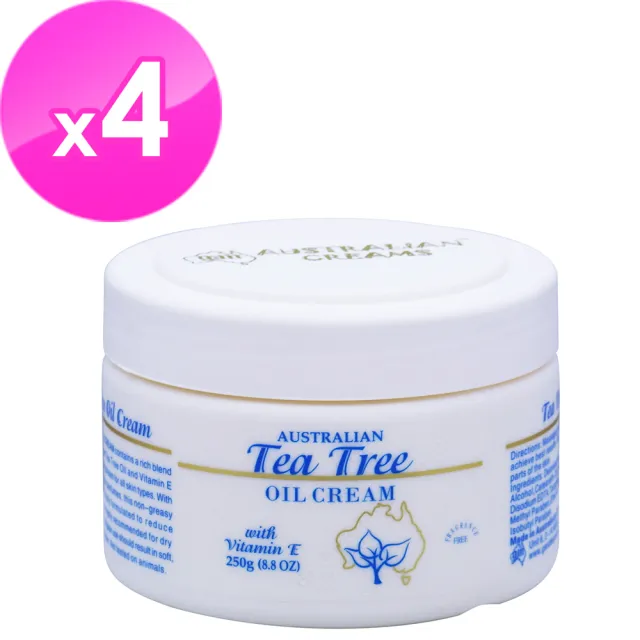 【澳洲G&M】茶樹精油潤膚霜含維他命E(250g/罐 4入組)