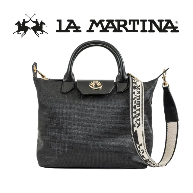 【LA MARTINA】雙11 義大利原裝進口 限量2折 頂級手提包肩背包 1868P 全新專櫃展示品(黑色)