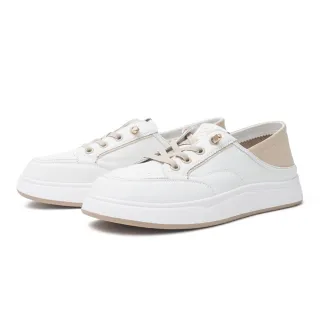 【CHOiCE】舒適免綁帶兩穿後踩厚底休閒鞋(杏色)