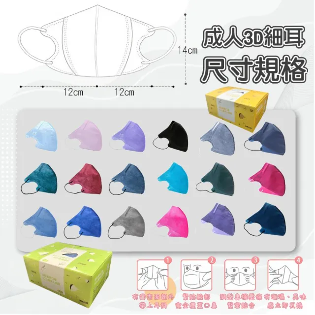 【淨新】3D醫療級成人細耳立體口罩(150入/三盒/3D成人立體細耳口罩 防護醫療級/防飛沫/灰塵)