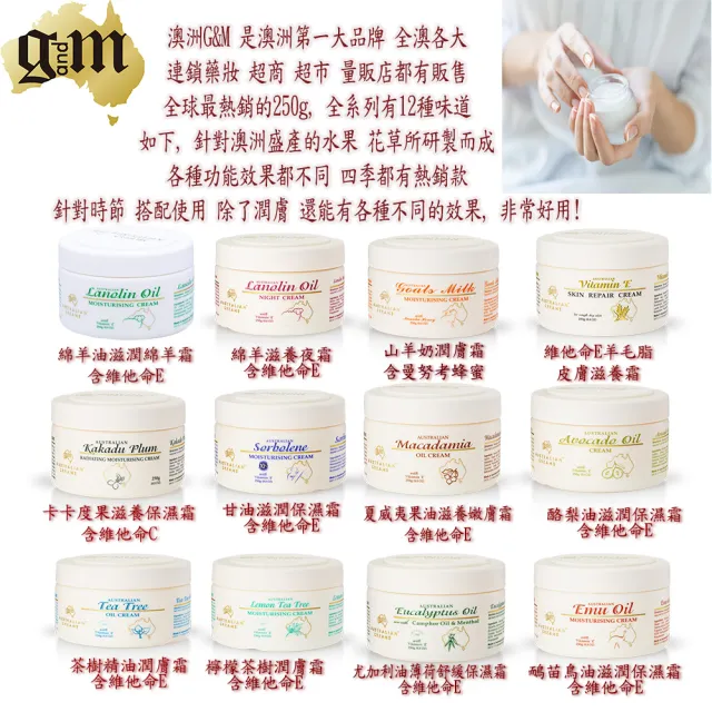 【澳洲G&M】山羊奶潤膚霜含曼努考蜂蜜(250g/罐 2入組)