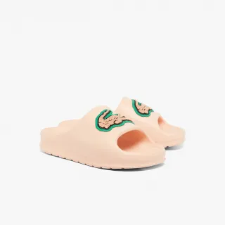 【LACOSTE】SERVE SLIDE 女拖鞋 鱷魚LOGO拖鞋 粉色 外出拖鞋 室內拖鞋 涼拖鞋 女鞋(49CFA0027_5T8)