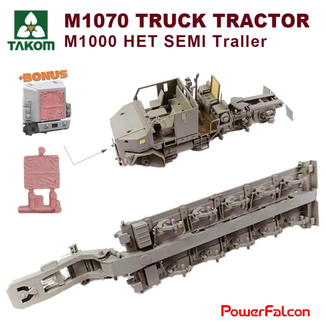 【PowerFalcon】1/72 M1070&M1000 70噸戰車拖車 坦克運輸車(Takom 5021 三花模型 模型組裝)