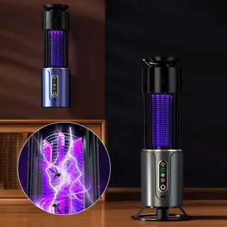 【Kolim】三合一強電天網滅蚊燈 壁掛/臺式兩用捕蚊燈 USB充電式飯店/餐廳電蚊燈 紫光吸入式捕蚊燈E10USB