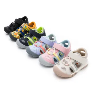 【MOONSTAR 月星】童鞋護趾涼鞋(粉、黃、深藍、黑、卡其)
