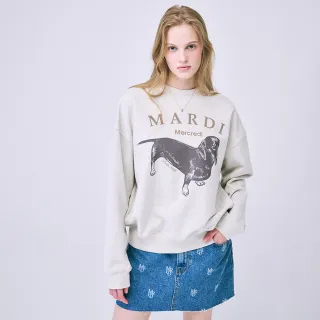 【MARDI MERCREDI】印花大學TEE 燕麥色 經典臘腸狗 純棉 SWEATSHIRT DDANJI