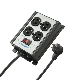 【Castle 蓋世特】官方總代理 1開4插 鋁合金電源突波保護插座 200CM(黑色)