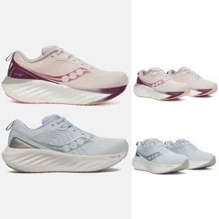 【SAUCONY 索康尼】TRIUMPH 22 女款 慢跑鞋 一般楦(S10964-240-246 淡粉紫 天空藍白 PWRRUN PB 緩衝 避震)