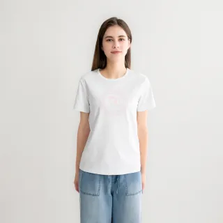 【Arnold Palmer 雨傘】女裝-經典傘幸運草親膚純棉圓領T-shirt(白色)