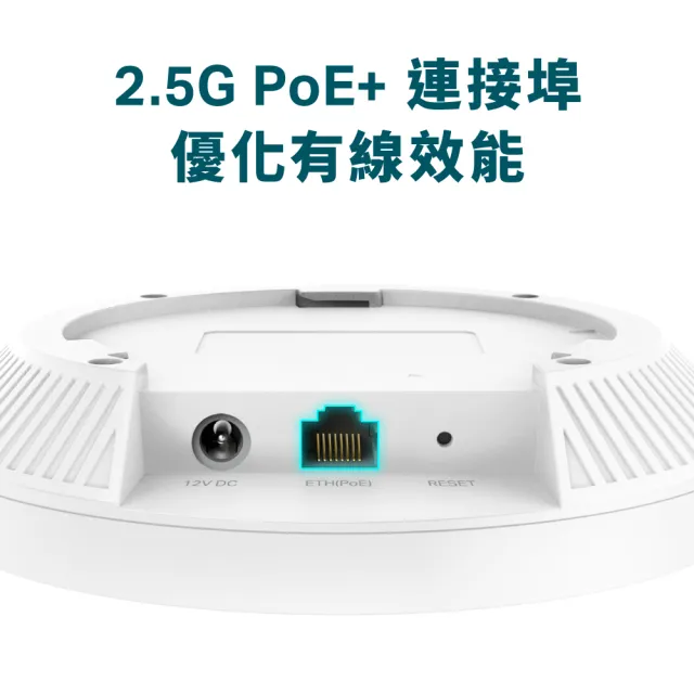 【TP-Link】BE5000 WiFi 7 吸頂式 雙頻 無線基地台 AP(2.5G PoE+連接埠/Omada Mesh/EAP723)