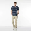 【NAUTICA】官方旗艦 男裝 撞色條紋休閒短袖POLO衫(黑色)
