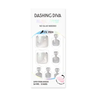 【DASHING DIVA】MAGICPRESS足部時尚潮流美甲片_銀紗輕紋