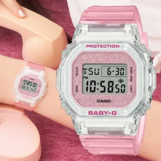 【CASIO 卡西歐】BABY-G 半透明 閃亮光芒 方形電子腕錶 畢業禮物 送禮 推薦(BGD-565GC-4)