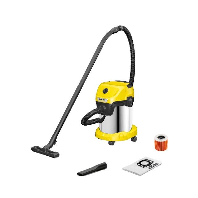  KARCHER 凱馳 WD3S 是一款多功能乾濕兩用吸塵器，適合臥式與車用清潔，配備4.1m以上長吸管，讓清潔更便捷。無論是家居灰塵或車內濕髒，它都能輕鬆處理，提供強勁吸力與1年保固，理想的家用與車用夥伴。 
