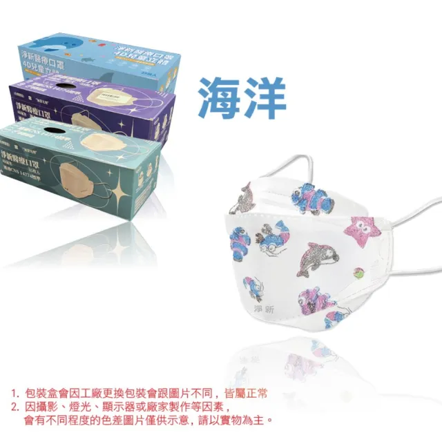【淨新】4D立體口罩(成人/兒童/25入/一盒/醫療級/國家隊 防飛沫/灰塵)
