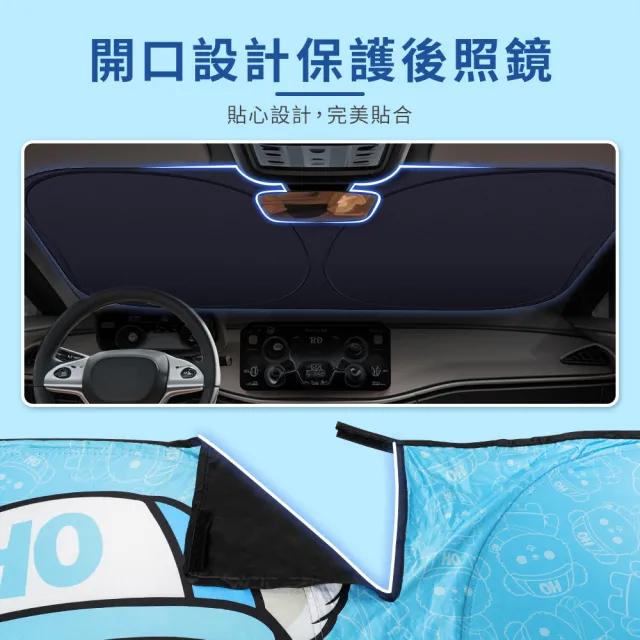 【ANBORTEH 安伯特】HO Bear賀參熊車用遮陽板-快速收納款-快(車用遮陽板 汽車遮陽檔 隔熱遮陽)