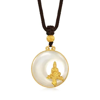 【點睛品】水月觀音 和田玉黃金項鍊