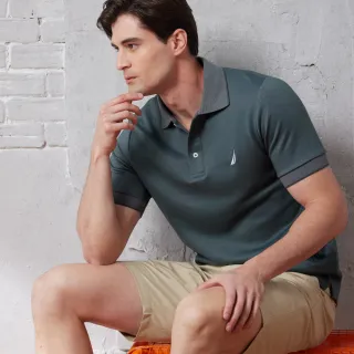 【NAUTICA】官方旗艦 男裝 素色百搭短袖POLO衫(綠色)