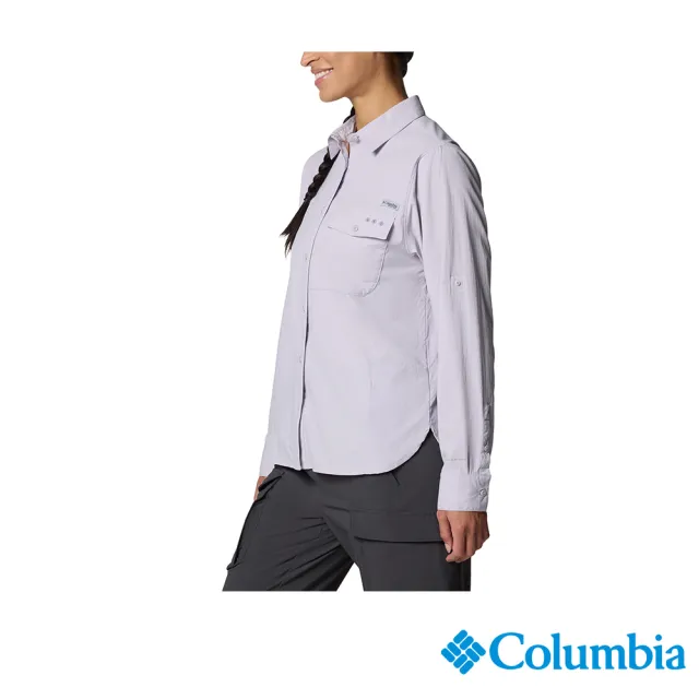 【Columbia 哥倫比亞】女款-女防曬UPF50快排長袖襯衫-淡紫色(UFL96020AZ/JS)
