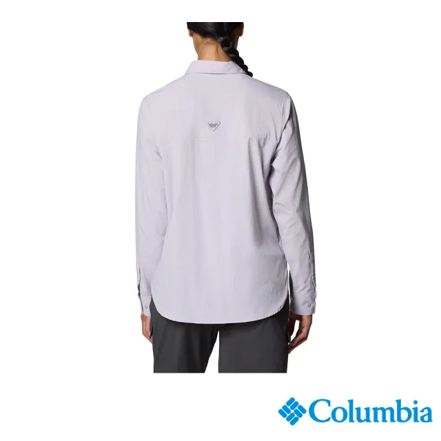 【Columbia 哥倫比亞】女款-女防曬UPF50快排長袖襯衫-淡紫色(UFL96020AZ/JS)