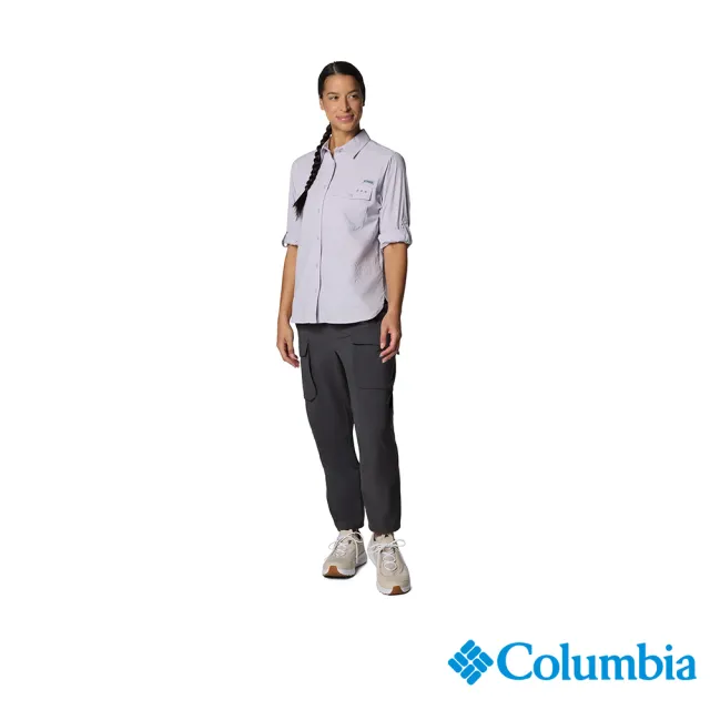 【Columbia 哥倫比亞】女款-女防曬UPF50快排長袖襯衫-淡紫色(UFL96020AZ/JS)