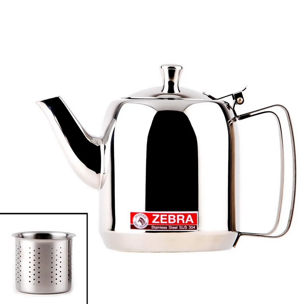 茶壺 ZEBRA 斑馬牌】304不鏽鋼泡茶壺-附濾網/ 1.0L(SGS檢驗合格安全