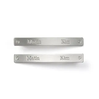 【MATIN KIM】官方旗艦 LOGO雕刻髮夾2件組 鴨嘴夾(深銀色)