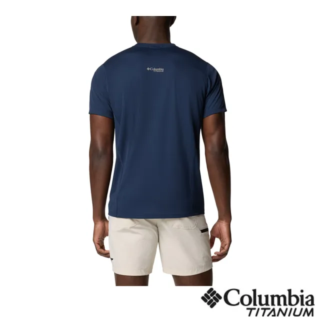 【Columbia 哥倫比亞】男款- 防曬UPF40酷涼快排短上衣-深藍(UAO15190NY/JS)