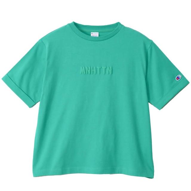 【Champion】官方直營 女款-CASUAL 寬版BRONX立體印短袖TEE-綠色(CW-Z312-540)
